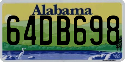 AL license plate 64DB698