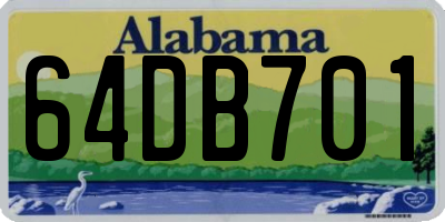 AL license plate 64DB701