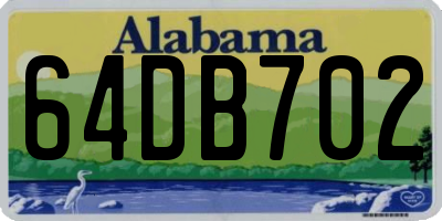 AL license plate 64DB702