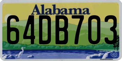AL license plate 64DB703