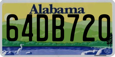 AL license plate 64DB720