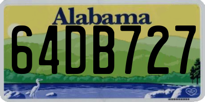 AL license plate 64DB727