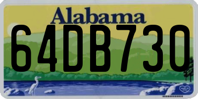 AL license plate 64DB730