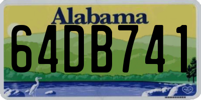 AL license plate 64DB741