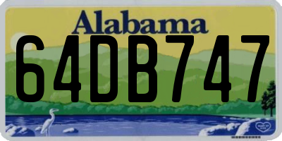 AL license plate 64DB747