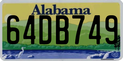 AL license plate 64DB749