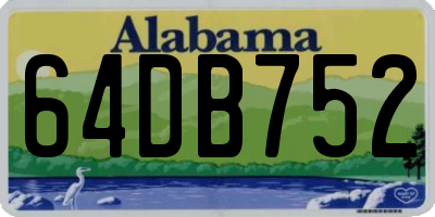 AL license plate 64DB752