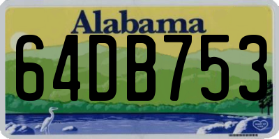 AL license plate 64DB753