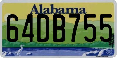 AL license plate 64DB755