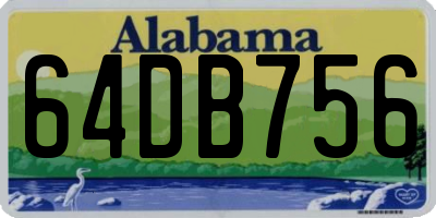 AL license plate 64DB756