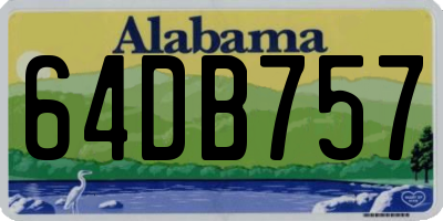 AL license plate 64DB757
