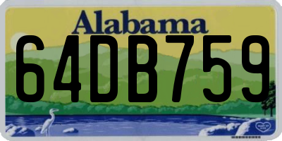 AL license plate 64DB759