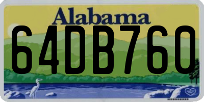 AL license plate 64DB760