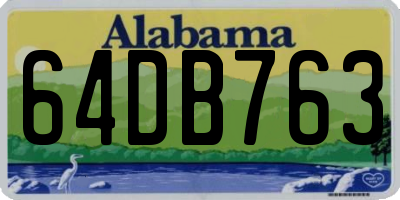 AL license plate 64DB763