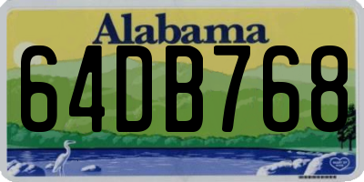AL license plate 64DB768