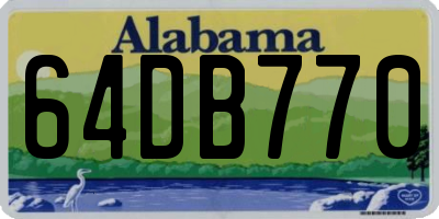 AL license plate 64DB770