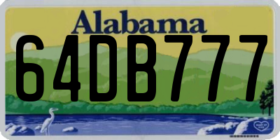 AL license plate 64DB777