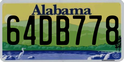 AL license plate 64DB778