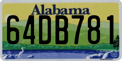 AL license plate 64DB781