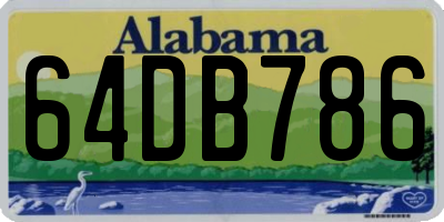 AL license plate 64DB786