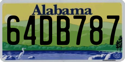 AL license plate 64DB787