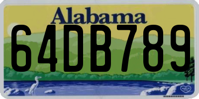 AL license plate 64DB789