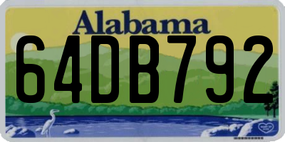 AL license plate 64DB792