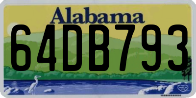 AL license plate 64DB793