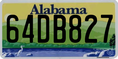 AL license plate 64DB827