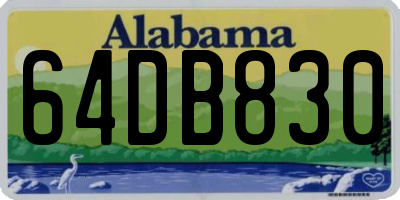 AL license plate 64DB830