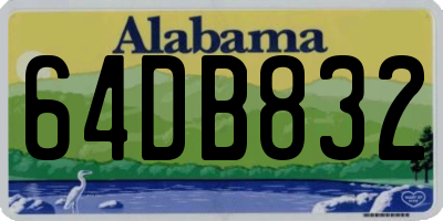 AL license plate 64DB832