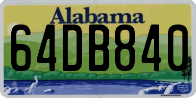 AL license plate 64DB840