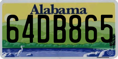 AL license plate 64DB865