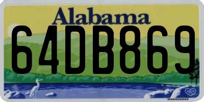 AL license plate 64DB869