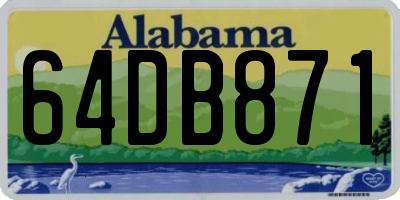 AL license plate 64DB871