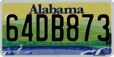 AL license plate 64DB873