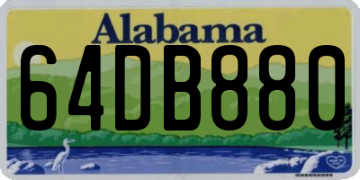 AL license plate 64DB880