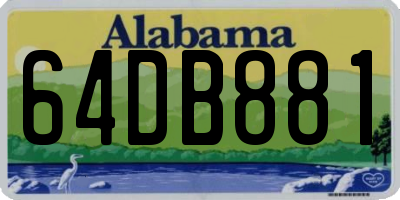 AL license plate 64DB881