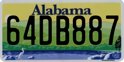 AL license plate 64DB887