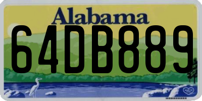 AL license plate 64DB889