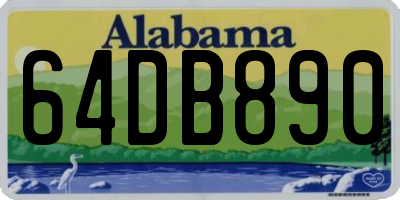 AL license plate 64DB890
