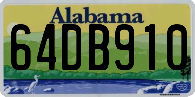 AL license plate 64DB910