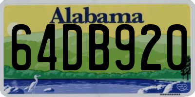AL license plate 64DB920