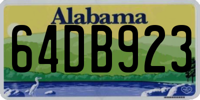AL license plate 64DB923