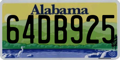 AL license plate 64DB925