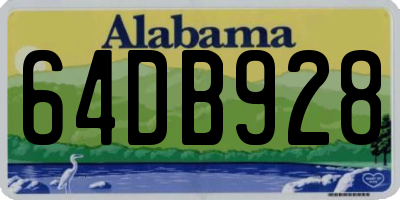 AL license plate 64DB928