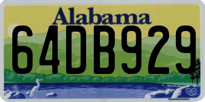 AL license plate 64DB929