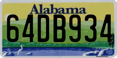 AL license plate 64DB934