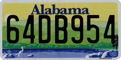 AL license plate 64DB954