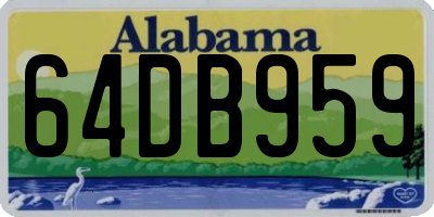 AL license plate 64DB959